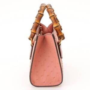 Gucci Diana Tote Bag Pink Ostrich Leather